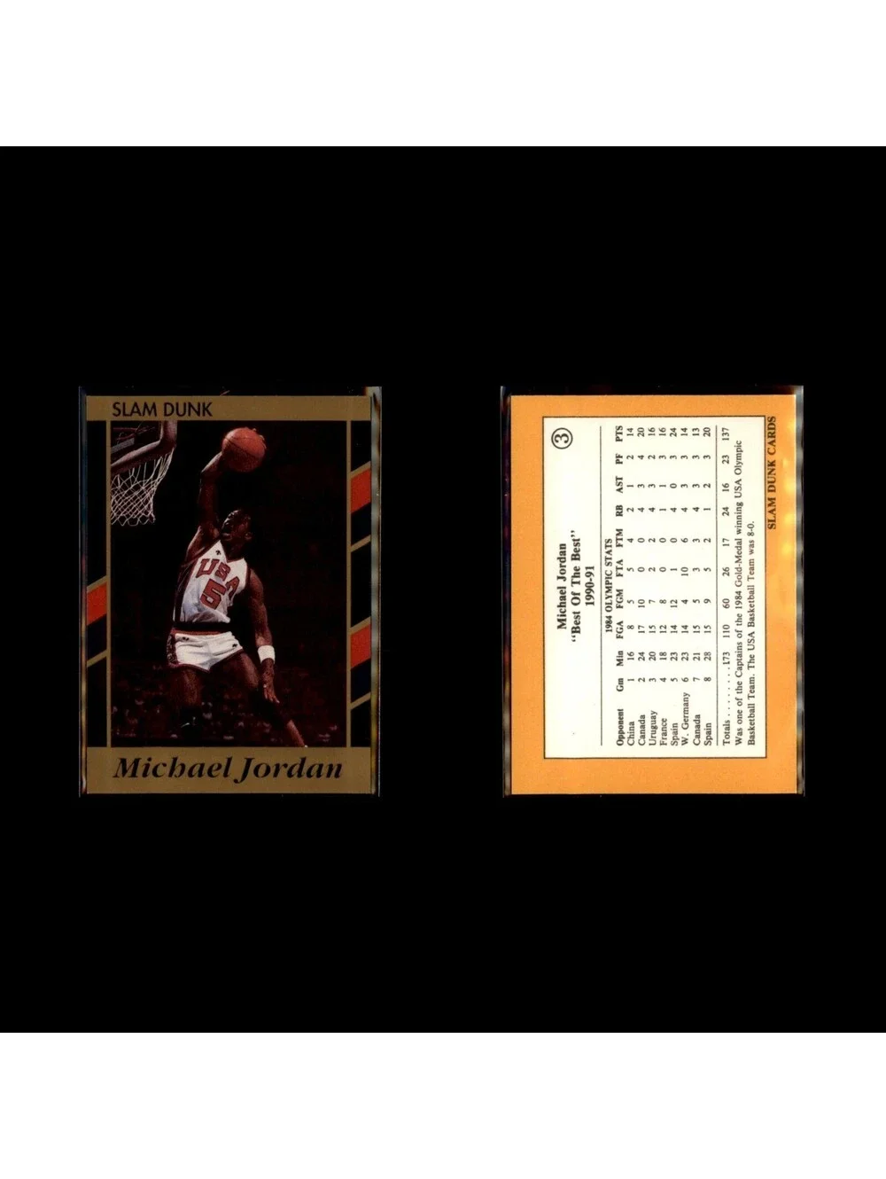 1990-91 Michael Jordan Best of the Best Slam Dunk #3 USA Olympic Oddball Card